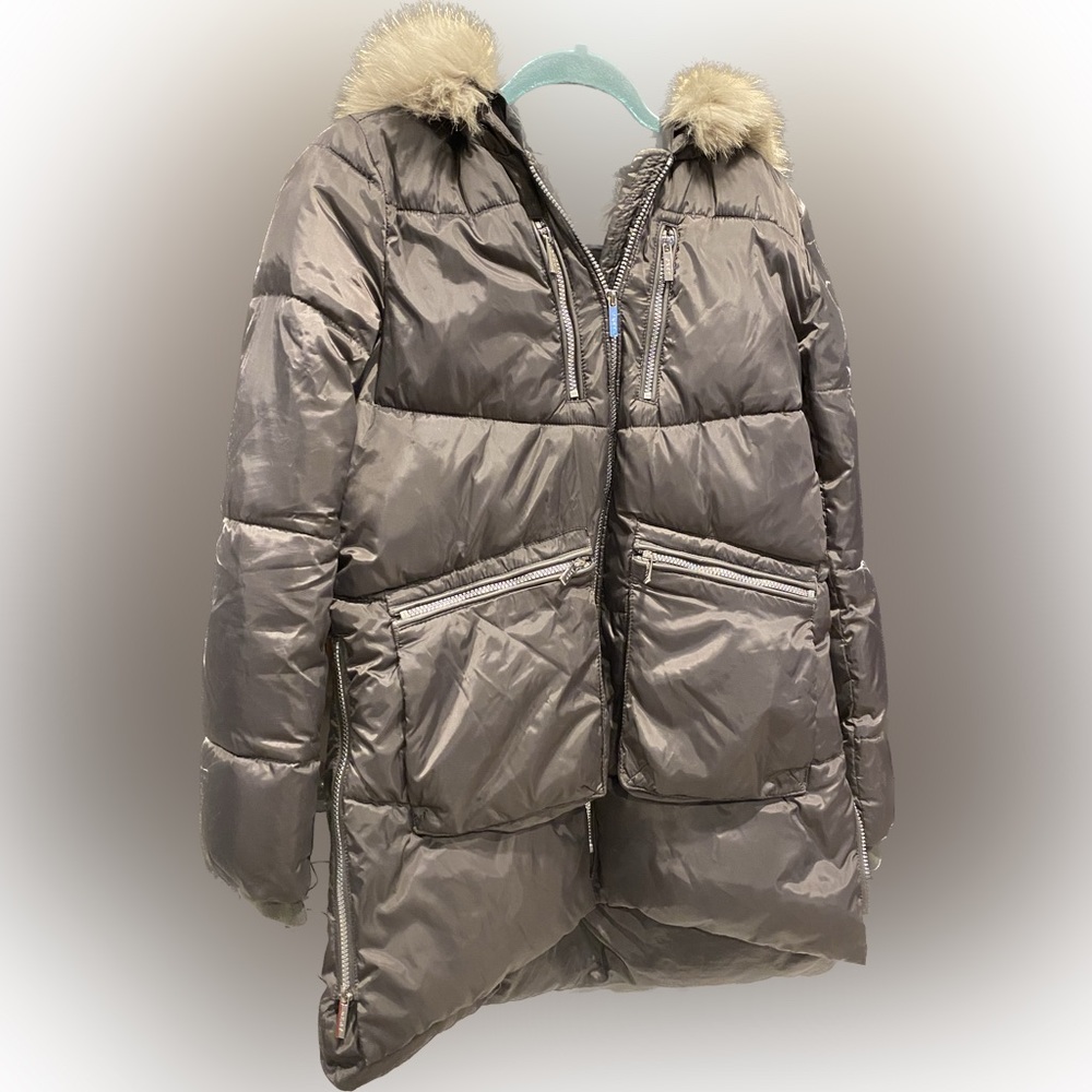 DKNY Gray Puffer Coat